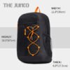 Fashion Backpack Black Orange Travel Bag