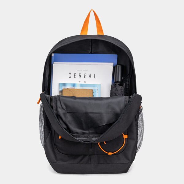 Fashion Backpack Black Orange Travel Bag