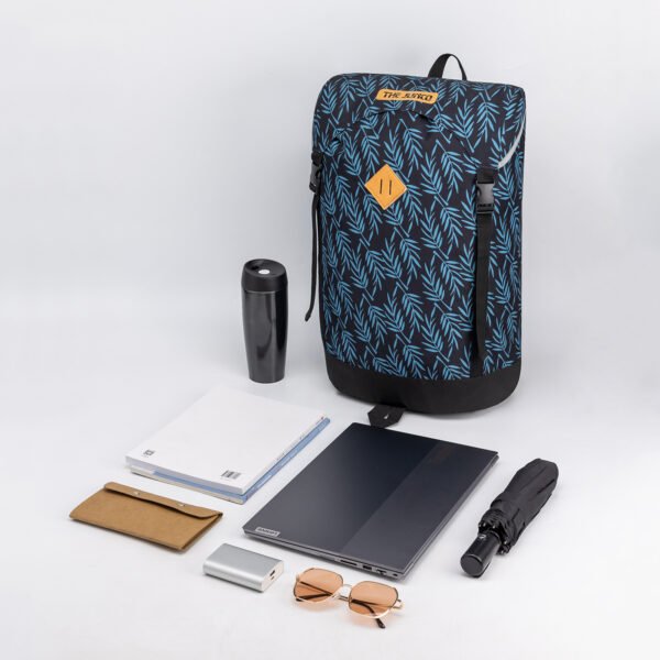 Outdoor Backpack Blue Leaves Hiking Mountain Backpack