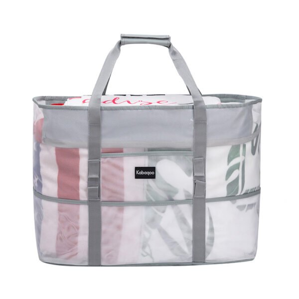 Solid Color Mesh Beach Bag Large Pool Tote