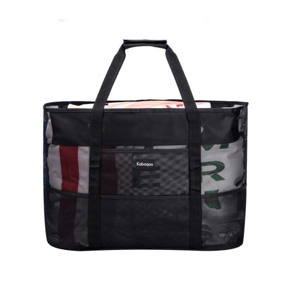 Solid Color Mesh Beach Bag Large Pool Tote