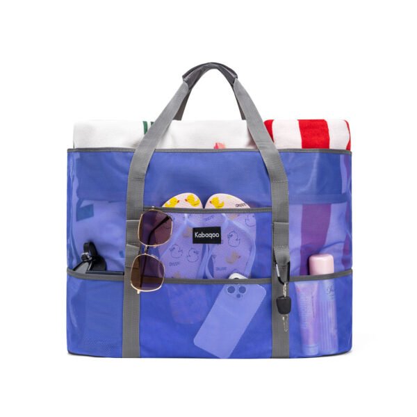 Solid Color Mesh Beach Bag Large Pool Tote