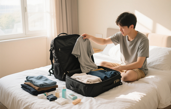 A open travel bag