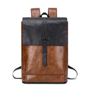 Simple Leather Backpack Travel Shoulder Bag
