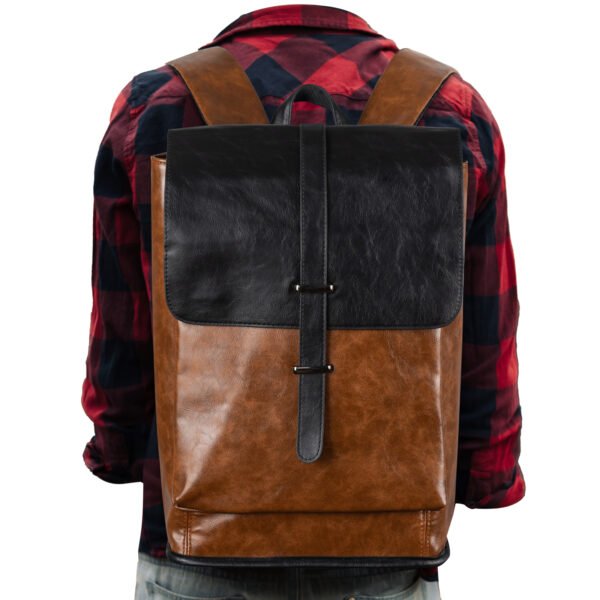 Simple Leather Backpack Travel Shoulder Bag