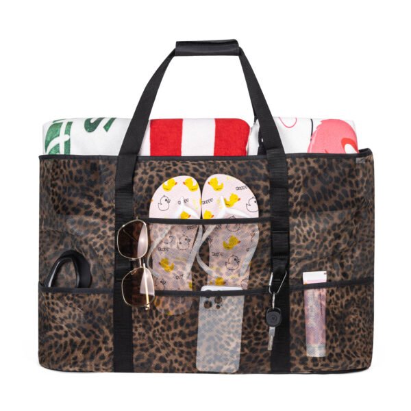 Breathable Mesh Beach Tote Multi Pocket Design