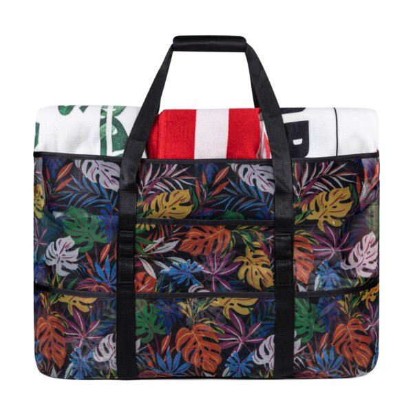 Breathable Mesh Beach Tote Multi Pocket Design