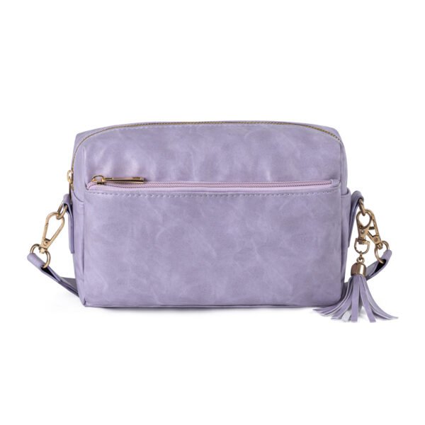 Vintage Faux Leather Crossbody Bag with Tassel Detail