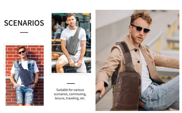 Fashion Leather Men's Chest Bag