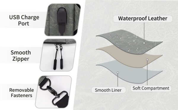 Fashion Leather Men's Chest Bag