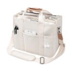 Large Capacity Canvas Tote with Crossbody Strap for Women