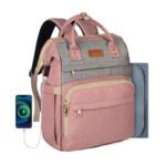 Mommy Backpack with 3 Bottle Holders and Hidden Pocket