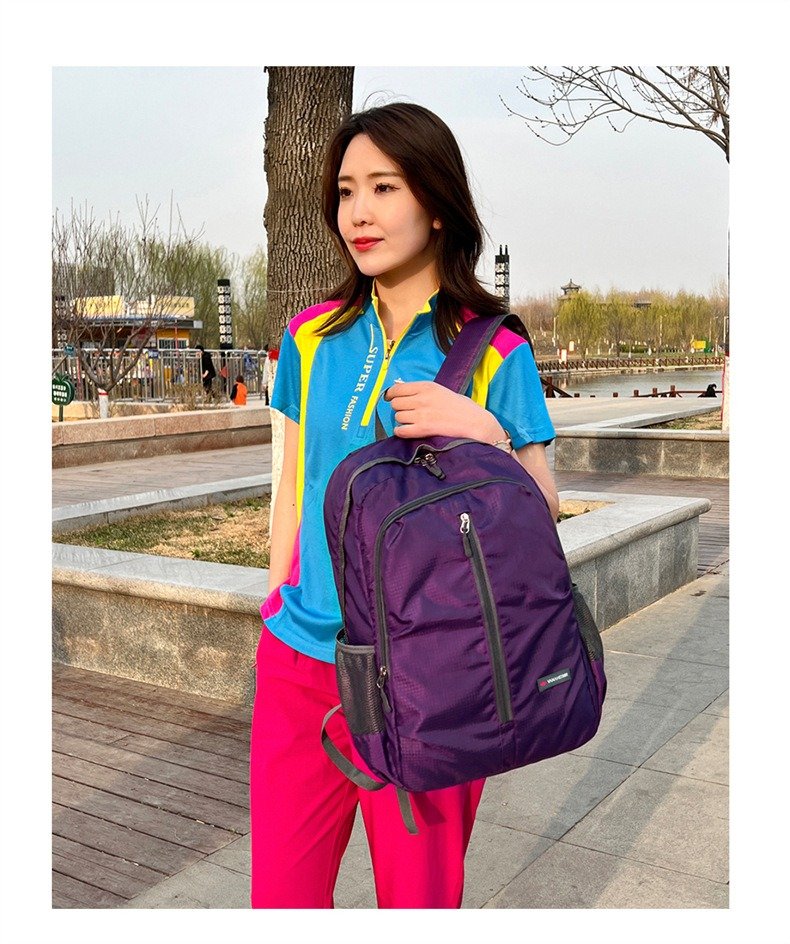 A close-up of a custom backpack showing detailed stitching and material quality.